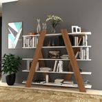 Aleyna Dekoratif Kitaplık, 5 Raflı, Beyaz Meşe