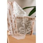 Aleyna Home Taç Şal Desen Kullanıma Hazır Ekstraforlu Pilesiz Örme Tül Perde Tek Kanat - Krem 100 x 200 cm - 580 x 250 cm - Kırık Beyaz