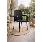 Alezy R008 Sunset Plastik Balkon Bahçe Rattan Koltuk Sandalye Kahverengi