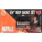 Alfa 1/4" inç Derin Lokma Tornavida Takımı Seti 10 Parça