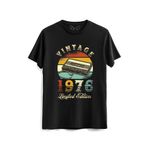 Alfa 93864 Vintage 1976 Limeted Edition Siyah Kadın T-shirt