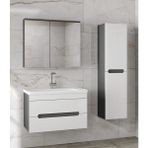 Alfa Banyo Alpi (80+35) 115 cm MDF Malzemeden Hazır Kurulu Lavabolu Banyo Dolabı Seti 115 cm Modern Tasarım