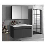Alfa Banyo Antrasit 65 Cm Seramik Lavabolu Banyo Dolabı Takımı-mdf Beyaz