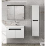 Alfa Banyo Ardi (80+35) 115 cm Mdf Boy Dolaplı Lavabolu Banyo Dolabı Seti--Hazır Kurulu--