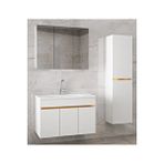 Alfa Banyo Beyaz 100 Cm + 35 Cm Mdf-aynalı Seramik Lavabolu Banyo Dolabı Takımı-mdf
