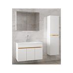 Alfa Banyo Beyaz 80+35 Cm Mdf-aynalı Seramik Lavabolu Banyo Dolabı Takımı