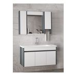 Alfa Banyo Estella 100 Cm Mdf-aynalı Seramik Lavabolu Banyo Dolabı Seti**(DEMONTE DEĞİL)**