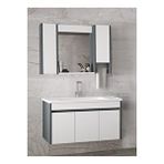 Alfa Banyo Estella 100 Cm Mdf Aynalı Seramik Lavabolu Banyo Dolabı Takımı Antrasit