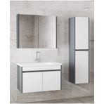 Alfa Banyo Estella-Ea 80+35 cm MDF Aynalı Boy Dolaplı Banyo Dolabı Takımı