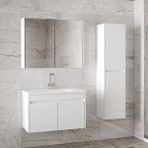 Alfa Banyo Estella-Ea Beyaz 65 cm + 35 Cm Mdf-Seramik Lavabolu Banyo Dolabı Takımı