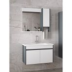 Alfa Banyo Estella-oa -65 Cm Mdf-seramik Lavabolu Banyo Dolabı Takımı Antrasit