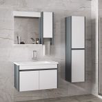Alfa Banyo Estella-Oa (65+35) 100 cm Mdf-Boy Dolaplı-Lavabolu Banyo Dolabı Takımı