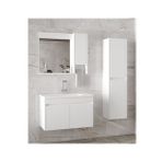 Alfa Banyo Estella-Oa Beyaz 80+35 cm Mdf-Aynalı Boy Dolaplı-Lavabolu Banyo Dolabı -(Demonte Değil)