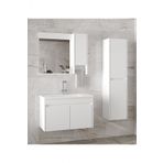 Alfa Banyo Estella-Oa Beyaz 80+35 Cm Mdf-Aynalı Boy Dolaplı-Lavabolu Banyo Dolabı
