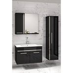 Alfa Banyo Gold Siyah Gri (65+35) 100 Cm Mdf-boy Dolaplı Lavabolu Banyo Dolabı Seti