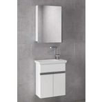 Alfa Banyo Miniço Ebeveyn 45 Cm X 28 Cm Ayna Dolaplı Lüx Banyo Dolabı- 1. Sınıf Mdf-Beyaz- Hazır Kurulu