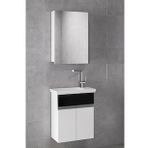 Alfa Banyo MİNİÇO EBEVEYN 45 cm x 28 cm AYNA DOLAPLI LÜX BANYO DOLABI- 1. Sınıf MDF-Beyaz Siyah