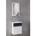 Alfa Banyo Mınıco Ebeveyn 45 Cm X 28 Cm Aynalı Lux Banyo Dolabı- 1. Sinif Mdf-Beyaz Sıyah