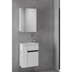 Alfa Banyo Miniço-raflı Sb-ebeveyn 50 Cm X 32 Cm Ayna Dolaplı Lavabolu Mdf Banyo Dolabı Seti Beyaz