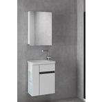Alfa Banyo Miniço-Raflı Sb-Ebeveyn 50 cm x 32 cm Ayna Dolaplı Lavabolu Mdf Banyo Dolabı Seti**hazır Kurulu**