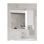 Alfa Banyo Okyanus 80 Cm-Mdf Banyo Aynası, Havluluklu Ayna, Çok Amaçlı Aynalı Banyo Dolabı, Raflı Ayna - Beyaz