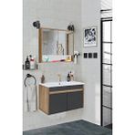 Alfa Banyo Seren-a-ea 80 Cm Seramik Lavabolu Banyo Dolabı Takımı Antrasit