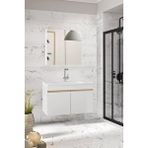 Alfa Banyo Viola-m 80 Cm Komple Mdf Banyo Dolabı, Seramik Lavabolu Banyo Dolabı Seti -b-sa Beyaz