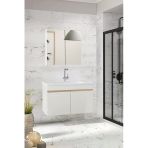 Alfa Banyo Viola-M 80 Cm Komple Mdf Banyo Dolabı, Seramik Lavabolu Banyo Dolabı Seti-B-Sa