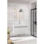 Alfa Banyo Viola-m 80 Cm Komple Mdf Banyo Dolabı, Seramik Lavabolu Banyo Dolabı Seti Hazır Kurulu-b-an Beyaz