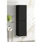 Alfa Banyo Viola Siyah 140 Cm Mdf Banyo Boy Dolabı-Hazır Kurulu