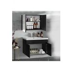Alfa Banyo Viola Siyah 80 cm Banyo Dolabı Takımı