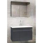 Alfa Banyo Viola3 Antrasit 80 Cm Mdf-Hazır Kurulu-Aynalı Banyo Dolabı-Hazır Kurulu