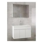 Alfa Banyo Viola3-Beyaz 100 Cm Mdf-Aynalı Seramik Lavabolu Banyo Dolabı Takımı-Hazır Kurulu-