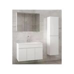 Alfa Banyo Viola3-Beyaz 100+35 Cm Mdf-Aynalı Seramik Lavabolu Banyo Dolabı Takımı--Hazır Kurulu