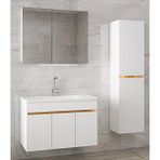 Alfa Banyo Viola3 S-115 CM MDF -Seramik Lavabolu Beyaz Banyo Dolabı