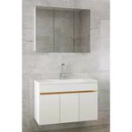 Alfa Banyo Viola3-S Beyaz 100 Cm Mdf-Aynalı Seramik Lavabolu Banyo Dolabı Takımı-Hazır Kurulu