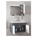 Alfa Banyo Visente-Oa 80 cm MDF Aynalı Lavabo Antrasit Beyaz Banyo Dolabı Takımı