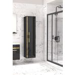 Alfa Banyo Yeni Gold Mdf Siyah 140 Cm Banyo Boy Dolabı**demonte Değil