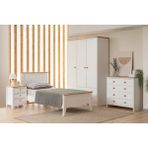 Alfa Country Kral 90X200 Çocuk ve Genç Odası Tek Kişilik Beyaz Karyola - 90 x 200 cm