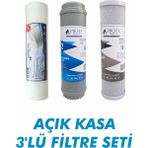 Alfa Dükkan Tüm Açık Kasa Su Arıtma Cihazları ile Uyumlu Çift Karbonlu Ilk Ön Üç Filtre Seti