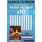 Alfa Gift 8 cm Hava Nemlendirici Yedek Filtre 10 Adet- Pamuklu Çubuk Buhar Süngeri - Beyaz