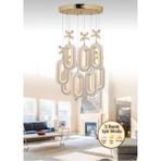 Alfa LED 8'li Gold 3 Renk Modu Ledli Kristal Taşlı Modern LED Avize