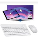 Alfa MEC Apple iPad Air 11 2024 Uyumlu Kablosuz Bluetooth Klavye+Mouse Set - Beyaz