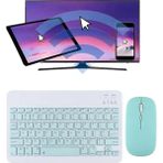 Alfa MEC Apple iPad Air 11 2024 Uyumlu Turkuaz Kablosuz Bluetooth Klavye-Mouse