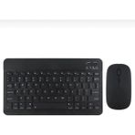 Alfa MEC Apple iPad Air 13 2024 Uyumlu Kablosuz Bluetooth Klavye+Mouse Set - Siyah