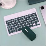 Alfa MEC Apple iPad Air 2022 A2589 A2591 Uyumlu Kablosuz Bluetooth Klavye Mouse+Set - Yeşil