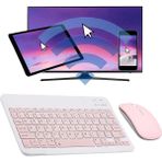 Alfa MEC PPLE iPad Pro 11 2020 Uyumlu Pembe Kablosuz Bluetooth Klavye-Mouse