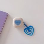 Alfa MEC Samsung Galaxy Buds 2 Pro Uyumlu Kılıf Kalpli Silikon Askılı Darbeye Dayanıklı Kılıf - Açık Mavi