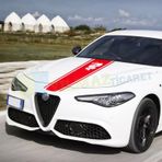 Alfa Romeo Logo Ön Kaput Şerit Oto Sticker Etiket Giulietta 159 140 X 38 Cm