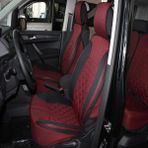 Alfa Romeo Stelvio Lüx Oto Koltuk Minderi Ön Arka 5'li Set ELEGANCE Serisi SİYAH KIRMIZI
